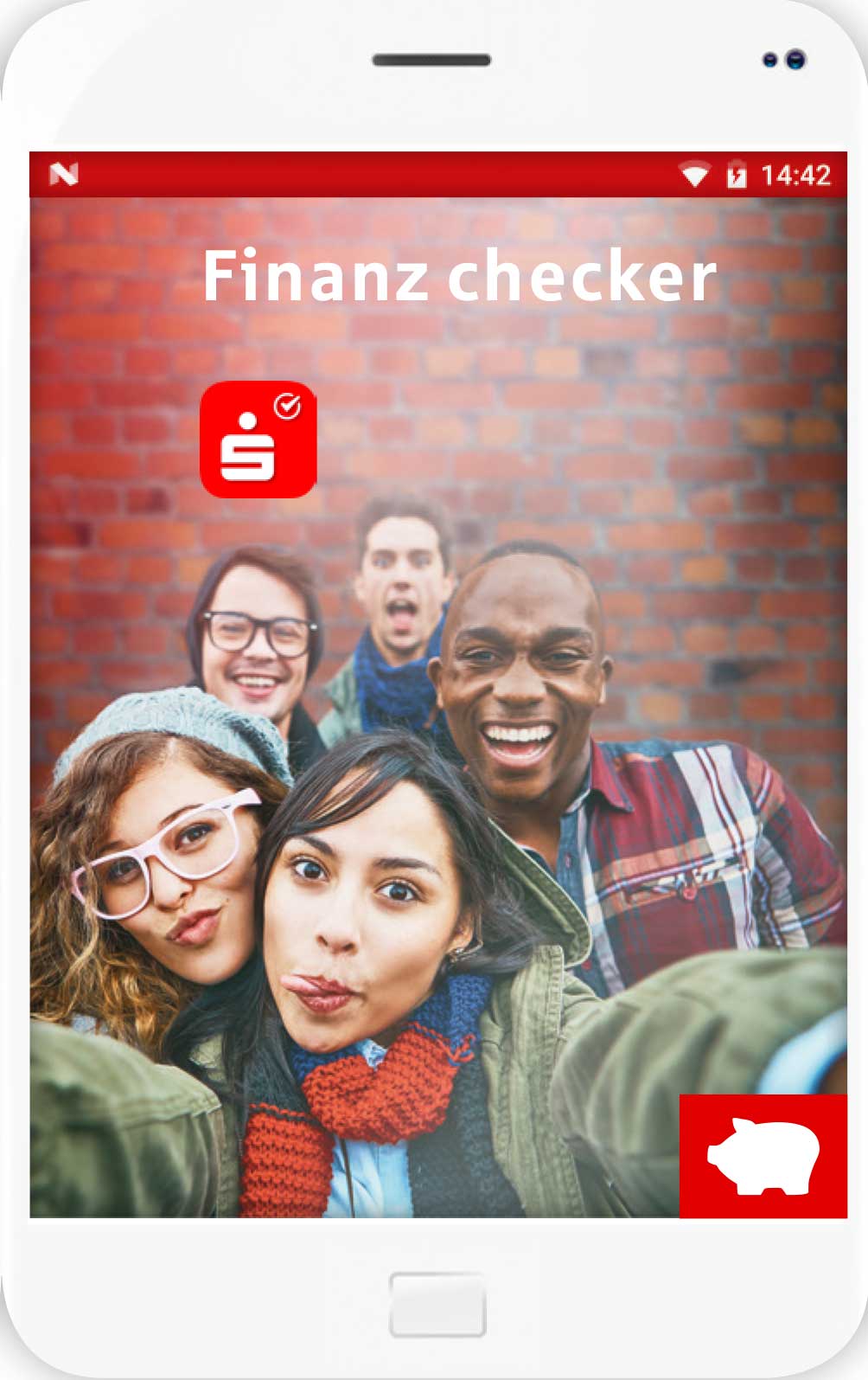 Der Flyer der kostenlosen App Finanzchecker zeigt, wie junge Menschen ihr Geld besser einteilen können.